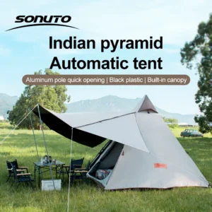 5–8 Person Instant Pyramid Tent — Waterproof Windproof Sun-Protected Family Shelter with Easy Pop-Up Setup