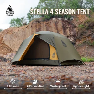 OneTigris STELLA 4-Season Camping Tent — Lightweight Double-Layer 2-Person Dome Shelter with 3000mm Waterproof Protection